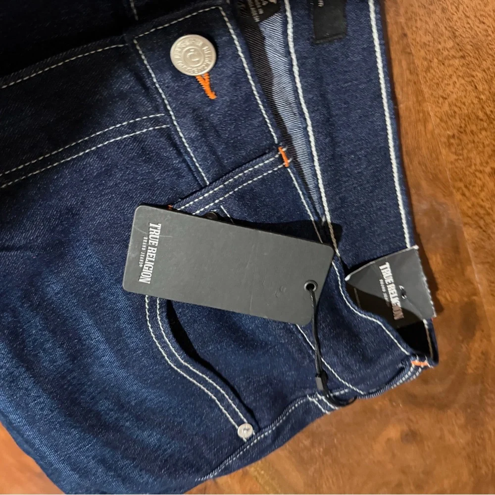 True Religion Dark Blue Jeans with Orange Accents - Picture 5 of 6